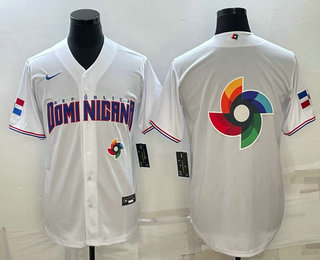 Men%27s Dominican Republic Baseball 2023 White World Baseball Big Logo With Patch Classic Stitched Jersey->2023 world baseball classic->MLB Jersey